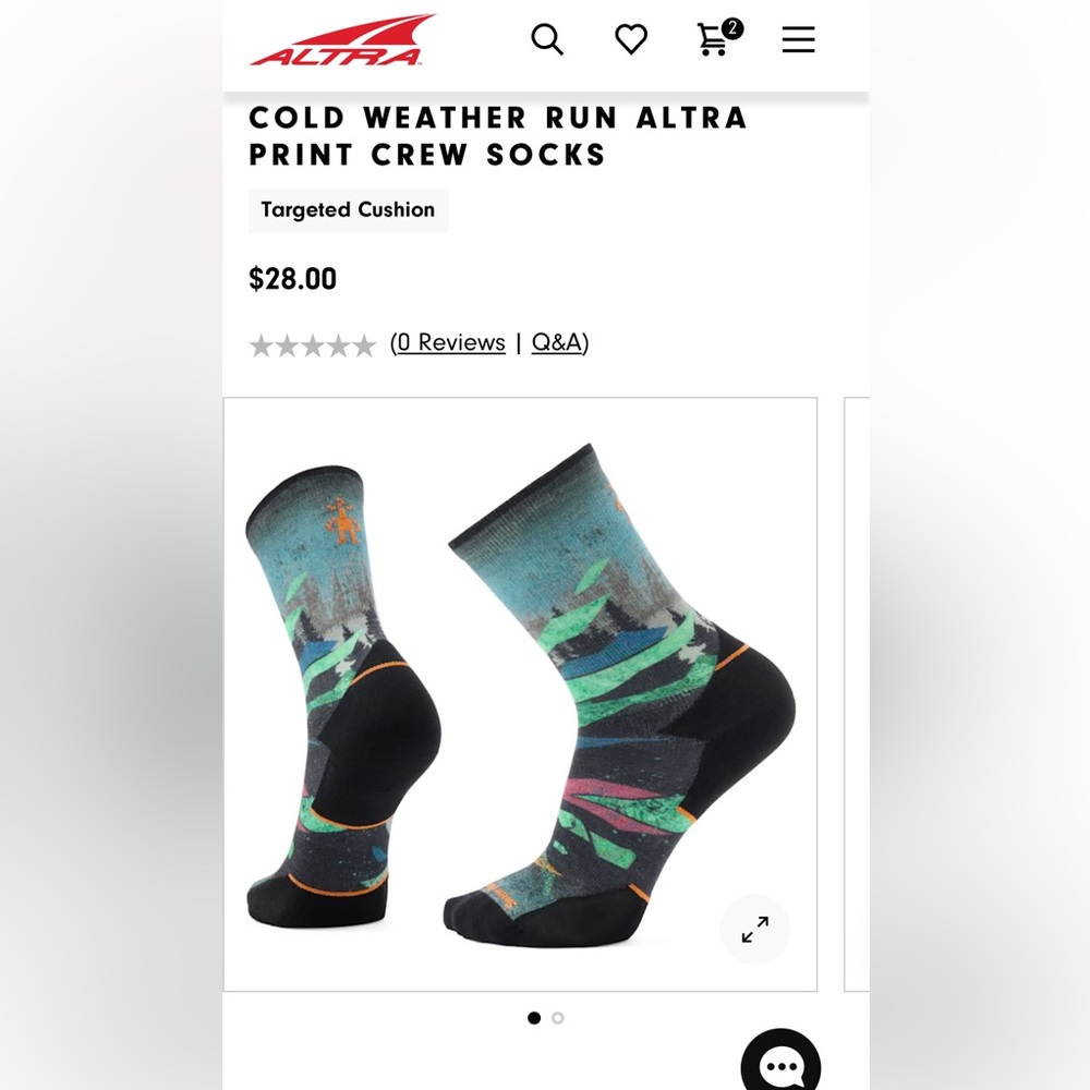 Smartwool COLD WEATHER RUN ALTRA PRINT CREW SOCKS